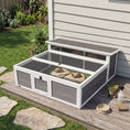 Load image into Gallery viewer, Wooden Tortoise House, Tortoise Enclosure with Clear Observation Window, Top Opening, Multiple Doors, Galvanised Mesh, Small Animal Enclosure for Indoor Outdoor Use, Dark Grey
