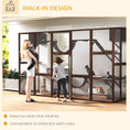 Load image into Gallery viewer, Catio, Large Outdoor Cat Enclosure with Cat Condos, Platforms, Ladders, Doors, Weather-Resistant Roof, Wooden Cat Cage for 1-4 Cats, Espresso
