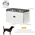 Load image into Gallery viewer, Elevated Dog Bowls for Large Dogs, Raised Pet Feeding Station with 2 Stainless Steel Bowls, Hidden Storage Drawer, Wood Stand for Cats, White

