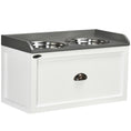 Load image into Gallery viewer, Stainless Steel Raised Dog Bowls, Double Dog Food and Water Bowl w/ 21L Storage Drawer, for Large Dogs - White
