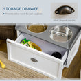 Load image into Gallery viewer, Stainless Steel Raised Dog Bowls, Double Dog Food and Water Bowl w/ 21L Storage Drawer, for Large Dogs - White
