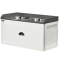 Load image into Gallery viewer, Elevated Dog Bowls for Large Dogs, Raised Pet Feeding Station with 2 Stainless Steel Bowls, Hidden Storage Drawer, Wood Stand for Cats, White
