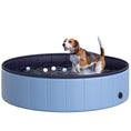 Load image into Gallery viewer, Dog Paddling Pool, Foldable Dog Pool, Leakproof & Hard Plastic, Portable Pet Bathtub with Non-Slip Base & Drainage Hole, for Indoors, Outdoors, Garden, Patio, 120 x 30 cm, Blue
