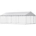 Load image into Gallery viewer, Outdoor Dog Kennel, 20' x 10' x 7', Heavy Duty Large Dog Kennel Outside w/ Waterproof Roof, Galvanized Chain Link Pet Enclosure w/ 2 Secure Locks, for Large Breed, Chicken, Duck
