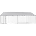 Load image into Gallery viewer, Outdoor Dog Kennel, 20' x 10' x 7', Heavy Duty Large Dog Kennel Outside w/ Waterproof Roof, Galvanized Chain Link Pet Enclosure w/ 2 Secure Locks, for Large Breed, Chicken, Duck
