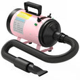 Load image into Gallery viewer, Dog Hair Dryer, 2200W Pet Grooming Hair Dryer with Adjustable Temperature & Velocity, Professional Low Noise Dog Blaster with 3 Different Nozzles, Pink
