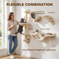 Load image into Gallery viewer, 4 Piece Cat Shelves, Cat Wall Furniture with Hammock, Scratching Posts, Soft Ladder, Steps, Jump Platforms, Hanging Ball for Indoor Kittens, Space Saving - Beige
