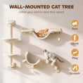Load image into Gallery viewer, 4 Piece Cat Shelves, Cat Wall Furniture with Hammock, Scratching Posts, Soft Ladder, Steps, Jump Platforms, Hanging Ball for Indoor Kittens, Space Saving - Beige
