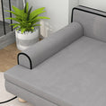 Charger l'image dans la visionneuse de la galerie, Dog Sofa, 39" Cat Couch with Removable Cushion, Washable Cover, Wooden Legs, Elevated Pet Cat Sofa for Medium & Large Dogs, Light Grey
