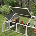 Charger l'image dans la visionneuse de la galerie, 95"L Large Chicken Run, Wooden Chicken Coop with Nesting Box, Lift-up Top, Side Door and Wooden Roof, Poultry Cage for Outdoor, for 4 to 8 Chickens, Rabbits, Ducks, White
