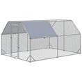 Load image into Gallery viewer, Galvanized Large Metal Chicken Coop Cage Walk-in Enclosure Poultry Hen Run House Playpen Rabbit Hutch with Cover for Outdoor Backyard 9.2' x 12.5' x 6.5' Silver
