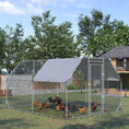 Load image into Gallery viewer, Galvanized Large Metal Chicken Coop Cage Walk-in Enclosure Poultry Hen Run House Playpen Rabbit Hutch with Cover for Outdoor Backyard 9.2' x 12.5' x 6.5' Silver
