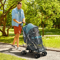 Load image into Gallery viewer, Dog Stroller with Rain Cover, Foldable Dog Pram, 4 Wheels Pet Pushchair with Safety Leashes, for Small, Miniature Dogs, Cats - Dark Green

