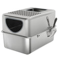 Charger l'image dans la visionneuse de la galerie, Stainless Steel Cat Litter Box with Lid, Extra Large Enclosed Litter Box with Top Litter-Catching Holes, Scoop, Dual Entry, Easy Clean, Silver
