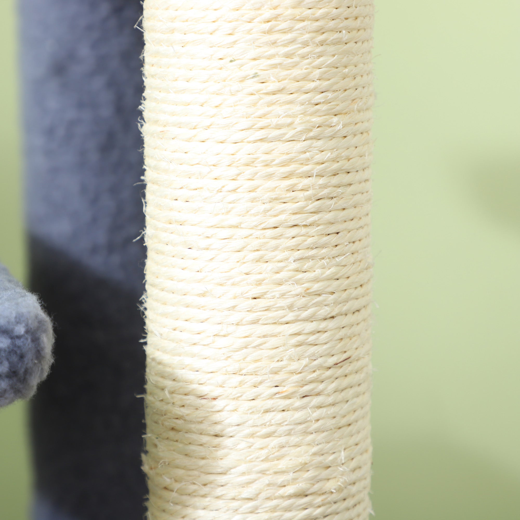 Cat Stairs 4 Steps for Bed, Couch with Scratching Posts, Small Cat Tree for Indoor Cats with Toy Ball, 23.5" x 16" x 25", Grey