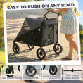 Load image into Gallery viewer, Dog Stroller for Large Dogs, One-Click Folding 4 Wheel Large Pet Stroller Wagon for Multiple Pets, All Terrain Spring Suspension w/ 8-Position Adjustable Handle, Mesh Window, Up to 88 LBS, Gray
