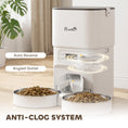 Load image into Gallery viewer, Automatic Cat Feeder with 2 Stainless Steel Bowls, 4L Pet Food Dispenser with Portion Control for 1–6 Meals Daily, Anti-Clogging Design, Dual Power Supply
