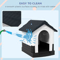 Charger l'image dans la visionneuse de la galerie, Outdoor Dog House, Plastic Dog Kennel, Water-Resistant Pet Shelter with Windows, Base Support for Garden Patio, Miniature Dogs, 25" x 22" x 26" - Dark Grey
