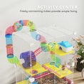 Charger l'image dans la visionneuse de la galerie, 5 Tiers Hamster Cage Portable Animal Travel Carrier Habitat with Exercise Wheels Play Tube Water Bottle Dishes House Ladder for Gerbils, Pink
