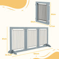 Load image into Gallery viewer, Freestanding Dog Cate, Foldable Wooden Pet Gate with  - 61cm Tall, for Stairways, Doorways, Hallways, Small Dogs - Grey
