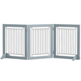 Load image into Gallery viewer, Freestanding Dog Cate, Foldable Wooden Pet Gate with  - 61cm Tall, for Stairways, Doorways, Hallways, Small Dogs - Grey
