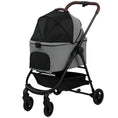 Load image into Gallery viewer, Dog Stroller, 3 in 1 Foldable Pet Stroller for Small Puppy Cat with Detachable Travel Carrier, 4 Wheels Dog Pram with Storage Basket, Seat Leashes, Mesh Window, Grey
