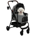 Load image into Gallery viewer, Dog Stroller, 3 in 1 Foldable Pet Stroller for Small Puppy Cat with Detachable Travel Carrier, 4 Wheels Dog Pram with Storage Basket, Seat Leashes, Mesh Window, Grey
