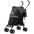 Load image into Gallery viewer, Pet stroller for Miniature Dogs, Foldable Dog Stroller with Shoulder Strap, 4 Wheels Pet Pram with Storage Bag, Cup Holder, Dark Green
