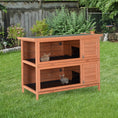 Load image into Gallery viewer, 54" 2-Story Large Rabbit Hutch Bunny Cage Wooden Pet House Small Animal Habitat with Lockable Doors, No Leak Tray and waterproof Roof for Rabbits, Chickens, Ducks, Outdoor/Indoor Natural

