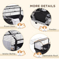 Load image into Gallery viewer, PawHut Small Animal Cage with Foldable Run Area, Rolling Bunny Cage, Guinea Pig Cage, Hedgehog Cage with Water Bottle, Water Bowl, and Ramps, 35" L
