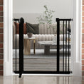 Load image into Gallery viewer, Pressure Fit Dog Stair Gate No Drilling Safety Gate Auto Close for Doorways, Hallways, 74-87cm Adjustable, 78cm Tall, Black
