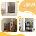 Load image into Gallery viewer, Pressure Fit Dog Stair Gate No Drilling Safety Gate Auto Close for Doorways, Hallways, 74-87cm Adjustable, 78cm Tall, Black
