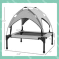 Load image into Gallery viewer, Elevated Dog Bed with Canopy, Raised Outdoor Pet Bed for Camping, Portable Raised Pet Cot with Washable Breathable Mesh, for Indoor Outdoor, Large Dogs, 30" x 24" x 27", Light Gray
