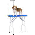 Load image into Gallery viewer, Foldable Dog Grooming Table, 32" Portable Pet Grooming Table with Height Adjustable Arm and Anti-Slip Rubber Top for Small Medium Dogs and Cats, Blue
