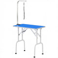 Load image into Gallery viewer, Foldable Dog Grooming Table, 32" Portable Pet Grooming Table with Height Adjustable Arm and Anti-Slip Rubber Top for Small Medium Dogs and Cats, Blue
