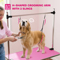 Load image into Gallery viewer, 42" Foldable Dog Grooming Table Adjustable Pet Cat Drying Beauty Table Rubber Top with 2 Loops Storage Basket Metal Pink
