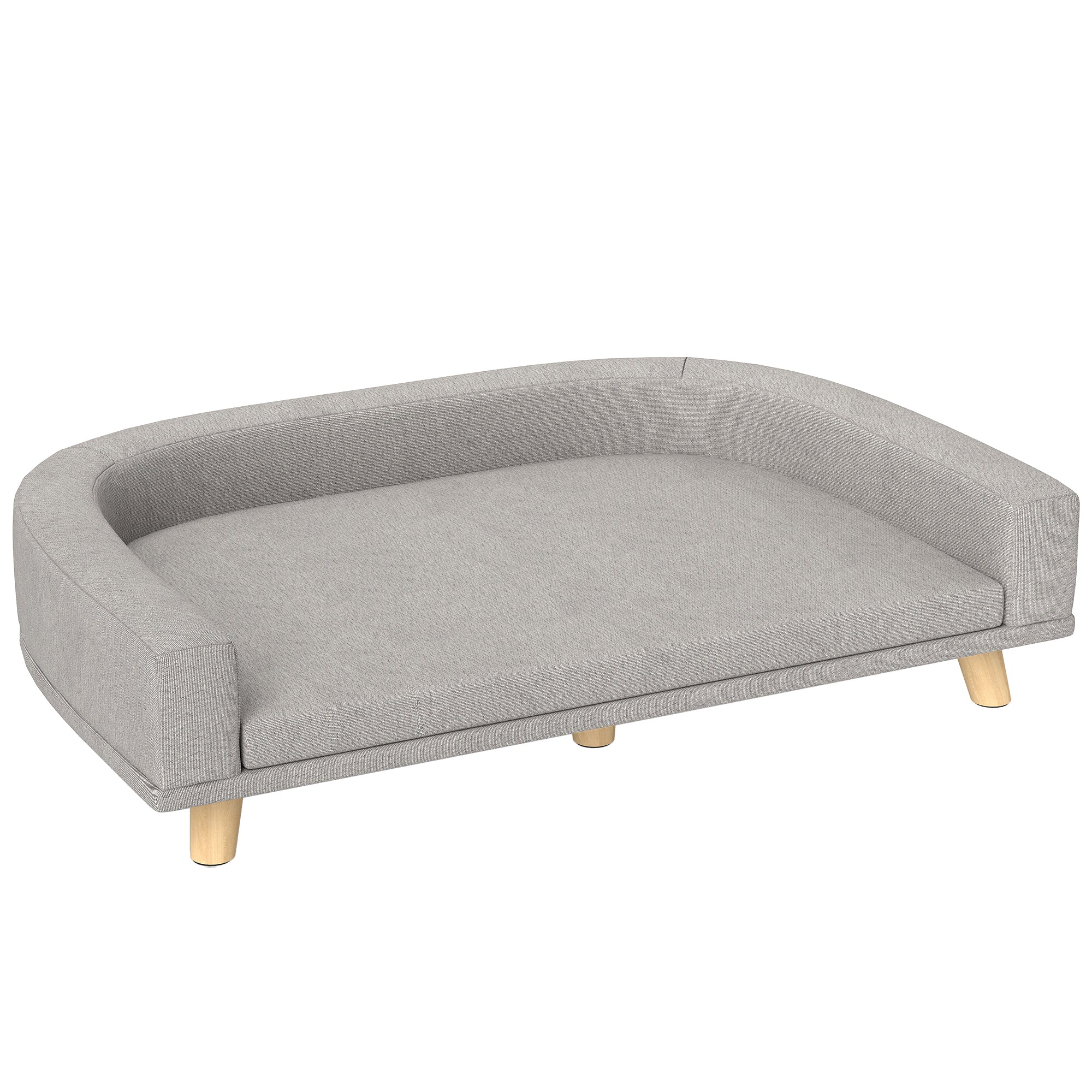 Dog Sofa, Dog Couch Bed for Large Dogs, Elevated Pet Cat Sofa Bed with Removable Washable Cover, Anti-slip Foot Pads, Grey