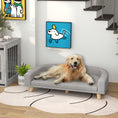 Load image into Gallery viewer, Dog Sofa, Dog Couch Bed for Large Dogs, Elevated Pet Cat Sofa Bed with Removable Washable Cover, Anti-slip Foot Pads, Grey
