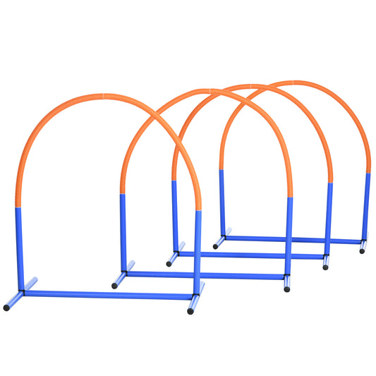 Dog Agility Equipment,4PCs Portable Dog Play Run Jump Obedience Training Set w/ Agility Bows, Carry Bag