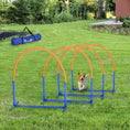 Load image into Gallery viewer, Dog Agility Equipment,4PCs Portable Dog Play Run Jump Obedience Training Set w/ Agility Bows, Carry Bag
