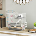 Load image into Gallery viewer, 3-Tier Hamster Cage, Portable Gerbil Cage with Exercise Wheel, Tunnel, Water Bottle, Food Dish, Hut, Ramp, for Dwarf Hamsters, Mouse, 17.7" x 11.8" x 17.7", Grey
