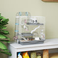 Load image into Gallery viewer, 3-Tier Hamster Cage, Portable Gerbil Cage with Exercise Wheel, Tunnel, Water Bottle, Food Dish, Hut, Ramp, for Dwarf Hamsters, Mouse, 17.7" x 11.8" x 17.7", Grey
