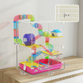 Load image into Gallery viewer, 18" 5 Tier Hamster Cage with Tubes and Tunnels, Small Animal Cage with Portable Carry Handle, Gerbil Cage with Water Bottle, Food Dish, Exercise Wheel, Pink

