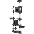 Load image into Gallery viewer, 79" Cat Tree Tower, Large Cat Condo Furniture, Multi-Level Cat Tower with Scratching Posts, Cozy Hammock, Dangling Balls - Dark Grey
