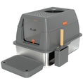 Load image into Gallery viewer, XL Stainless Steel Litter Box with Lid, 80L Extra Large Enclosed Cat Litter Box with Front/Top Entry, Trapping Step, Scoop, for Large Big Cats, Dark Grey
