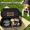 Load image into Gallery viewer, Dog Travel Bag, Dog Walking Bag with Multiple Pockets, Two Food Containers and Silicone Collapsible Bowl, Treat Pouch Bag for Cat Puppy Picnic Camping, Light Grey
