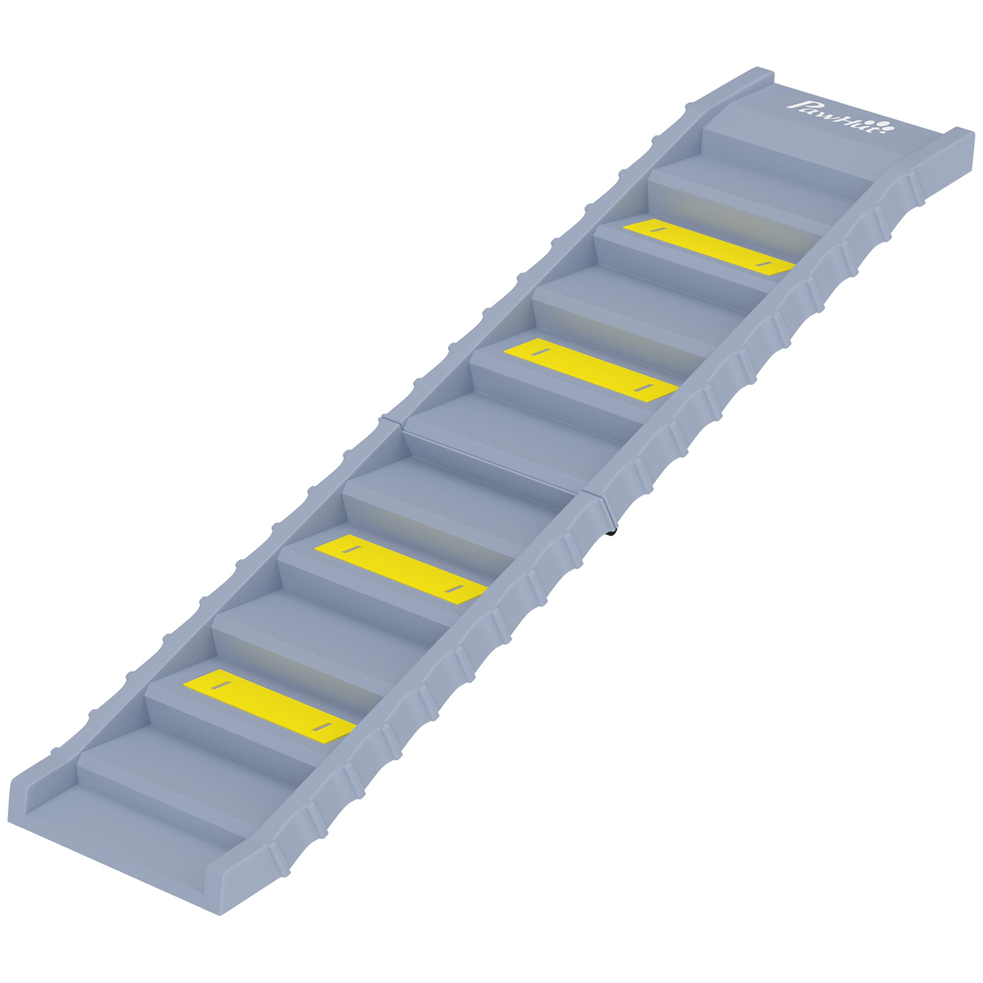 Dog Stairs for Car Truck SUV, Foldable Dog Ramp for Medium Small Dogs, Folding Pet Stairs with Non-slip Strips & Pads, Supports Up to 150 lbs (10 Steps), Gray