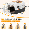 Load image into Gallery viewer, Plastic Cat Carrier, Transport Top Load Pet Carrier Travel Box for Small Dogs and Cats Max 4 KG, 49 x 32 x 31 cm, Steel Door, Feed Bowl, Secure Lock
