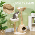 Load image into Gallery viewer, PawHut Cat Tree for Indoor Cats, 41" Wooden Cat Tower with 2 Real Branch Cat Scratching Posts, Luxury Cat Condo, Cat Beds & Toy Balls, Kitten Activity Center & Cat Furniture, Cream White
