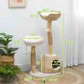 Load image into Gallery viewer, PawHut Cat Tree for Indoor Cats, 41" Wooden Cat Tower with 2 Real Branch Cat Scratching Posts, Luxury Cat Condo, Cat Beds & Toy Balls, Kitten Activity Center & Cat Furniture, Cream White
